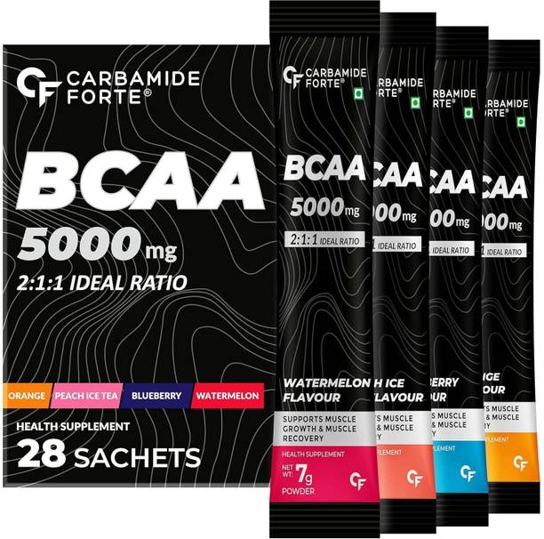 CARBAMIDE FORTE BCAA Powder 5000mg 28 Sachet|BCAA Supplements For Unisex Muscle Growth BCAA