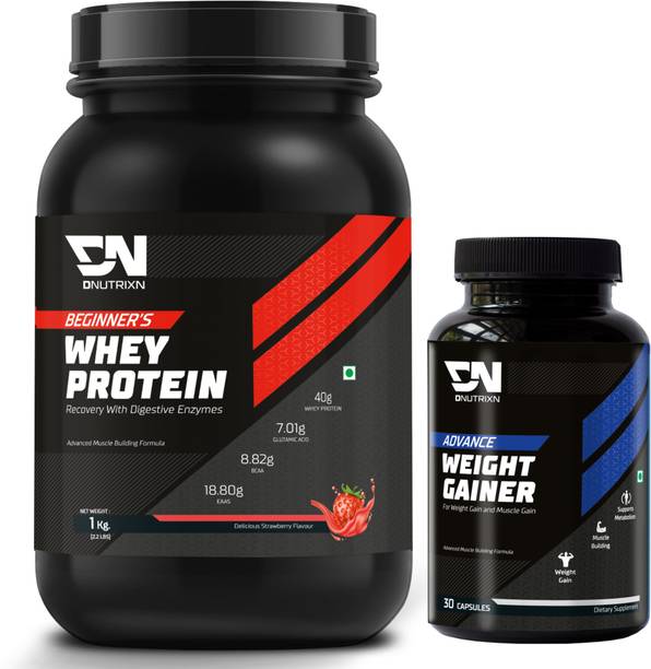 DNUTRIXN Beginner's High Whey Protein 40G + Weight Gainers | Muscle Building Formula Whey Protein