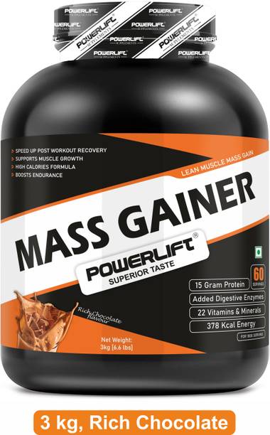 POWERLIFT For Lean Muscle Gain Protein Powder, with Multivitamin Weight Gainers/Mass Gainers