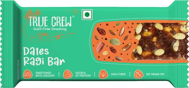 TRUE CREW Dates Ragi Bar, 25 g - High Protein, High Fiber Nutrition Bars