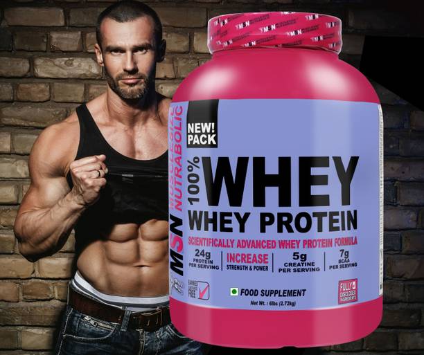MUSCLE SIZE 100% Whey Protein Powder | 24g Protein + 5g Creatine + 7g BCAA Per Serving Whey Protein