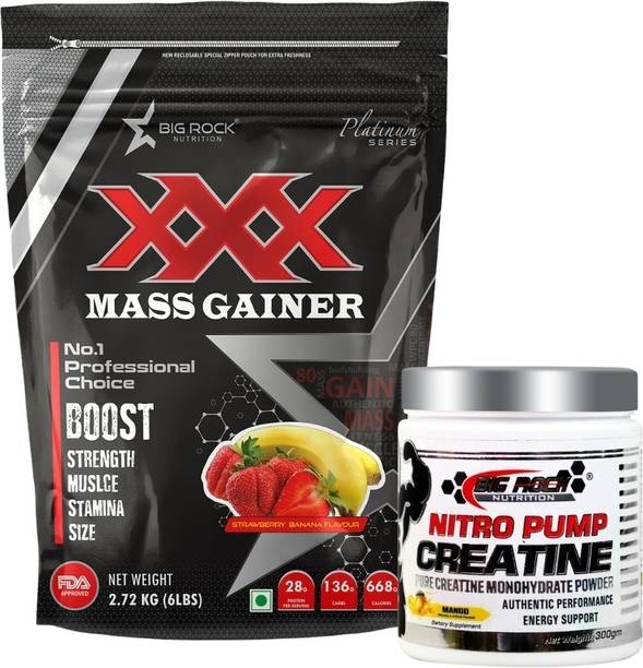 BIG ROCK NUTRITION Mango Flavour 300 gm Creatine with XXX Weight Gainers/Mass Gainers