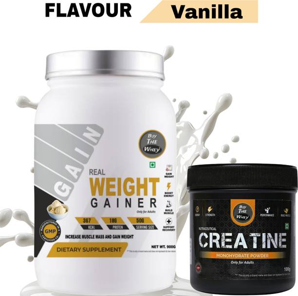 BUY THE WHEY Real Weight Gainer | Lab Tested | 100% Genuine | For Adults with creatine - Weight Gainers/Mass Gainers