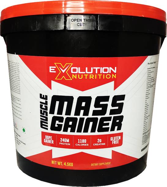 Evolution Nutrition Muscle Mass Gainer With High Calories 1180 (10Lbs Fruit Punch) Weight Gainers/Mass Gainers