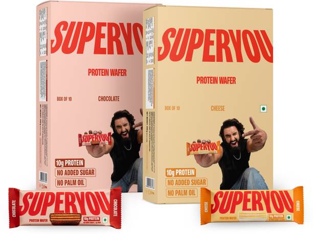 SUPERYOU 10g Protein, 3g Fiber, No Added Sugar|Yeast Fermented Protein|Energy Bars Protein Bars