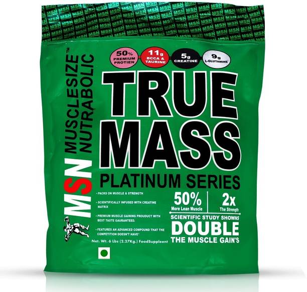 MUSCLE SIZE True Mass Platinum Series High Protein Blend 6lbs Weight Gainers/Mass Gainers