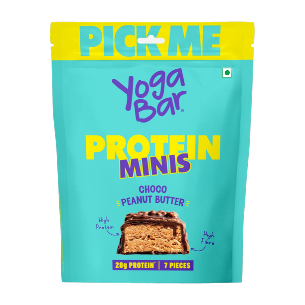 Yogabar Protein Minis|4g Protein|7 Bars|Choco Peanut Butter|Dark Chocolate|Gluten-free Protein Bars
