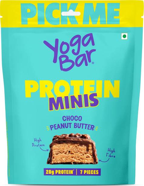 Yogabar Protein Minis|4g Protein|7 Bars|Choco Peanut Butter|Dark Chocolate|Gluten-free Protein Bars