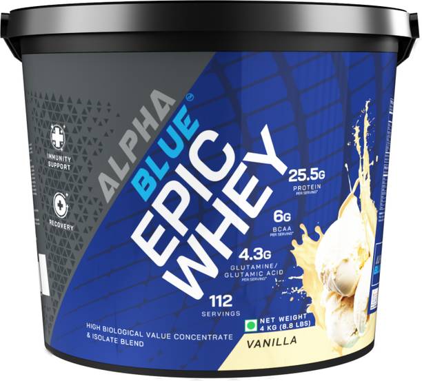 ALPHABLUE Epic Whey Protein | High Biological Value Concentrate & Isolate Blend Whey Protein