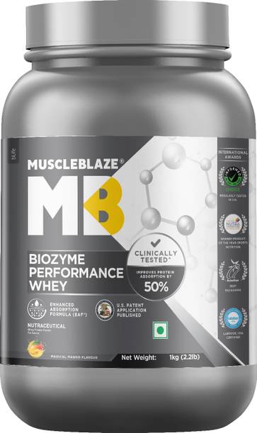 MUSCLEBLAZE Biozyme Performance, Informed Choice UK & Labdoor USA Certified Whey Protein