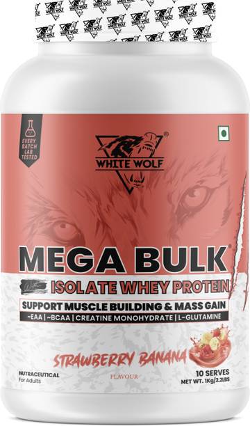 White Wolf Mega Bulk with Whey Protein for Muscle Mass & Recovery Weight Gainers/Mass Gainers