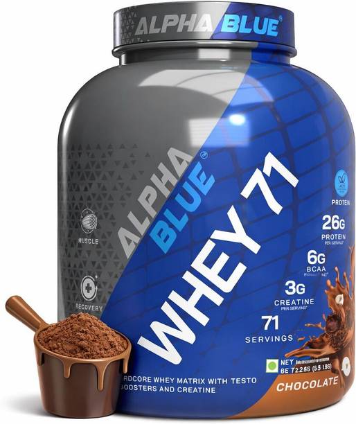 ALPHABLUE Whey 71 Protein Hardcore Whey Matrix With Testo Boosters and Creatine Whey Protein