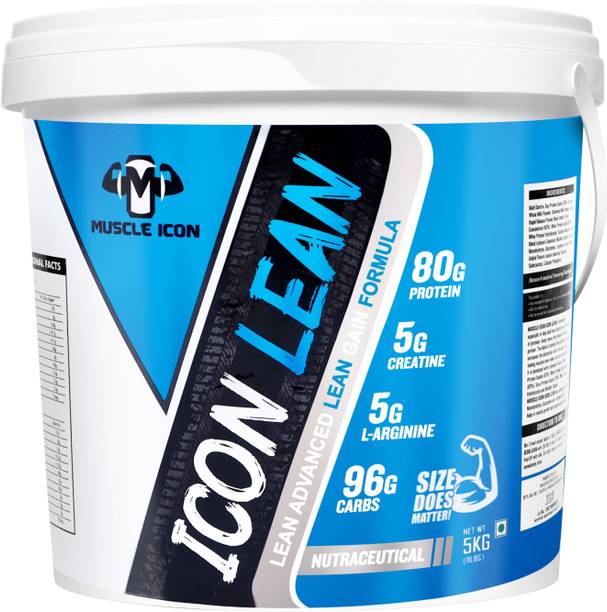 MUSCLE ICON LEAN MASS GAINER ADVANCED FORMULA HIGH PROTEIN POWDER (11lbs) Weight Gainers/Mass Gainers