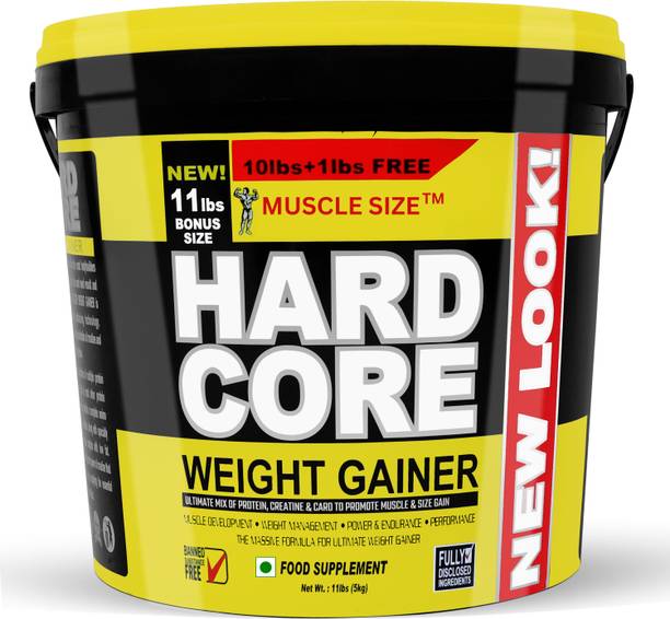 MUSCLE SIZE HARD CORE WEIGHT GAINER HIGH PROTEIN MUSCLE & SIZE GAIN (11lbs,5kg) Weight Gainers/Mass Gainers