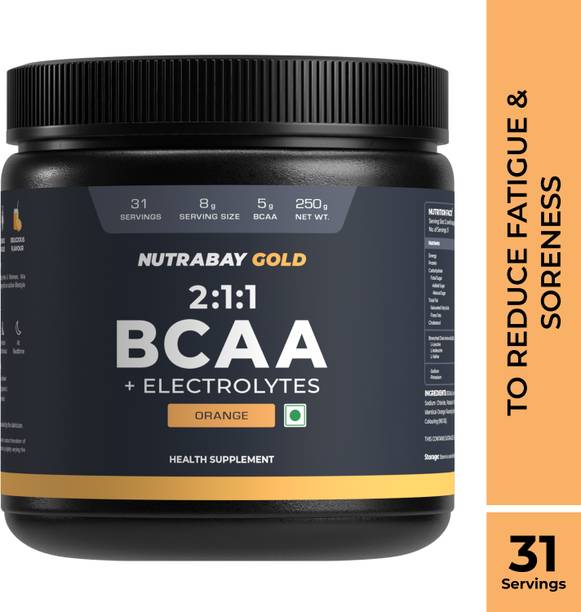 Nutrabay Gold BCAA 2:1:1 with Electrolytes, 5g Vegan BCAAs for Muscle Recovery & Strength BCAA