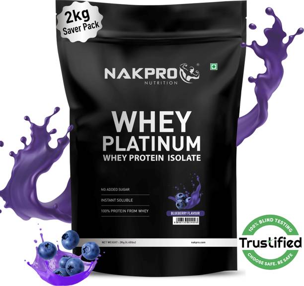 Nakpro PLATINUM 100% Whey Protein Isolate | Easy Mixing, Low Carbs (60 Servings) Whey Protein