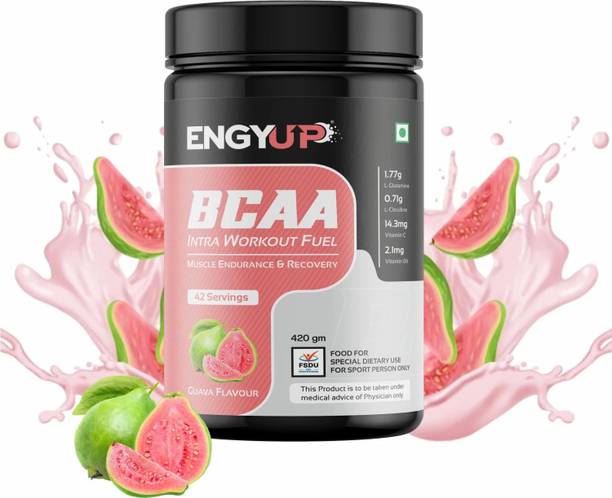 ENGYUP BCAA(2:1:1) Intra Workout Fuel 5000mg, Muscle Endurance & Recovery Guava flavour BCAA