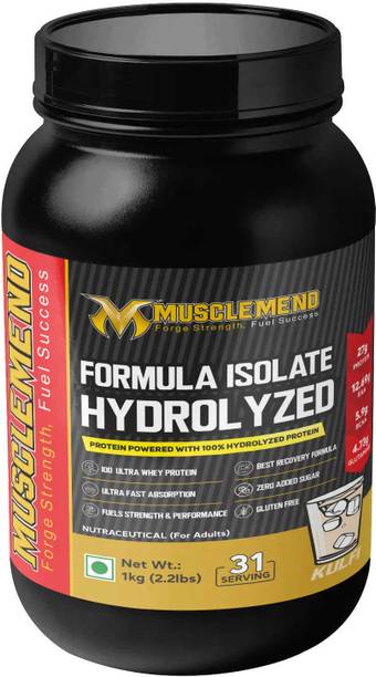 MUSCLEMEND Hydrolyzed Whey Isolate | 27g Protein | 5.9g BCAA | Fast Absorption Whey Protein