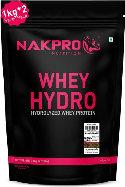Nakpro HYDRO Whey Protein Hydrolyzed Supplement Powder - 2 kg Chocolate (1Kg*2) Whey Protein
