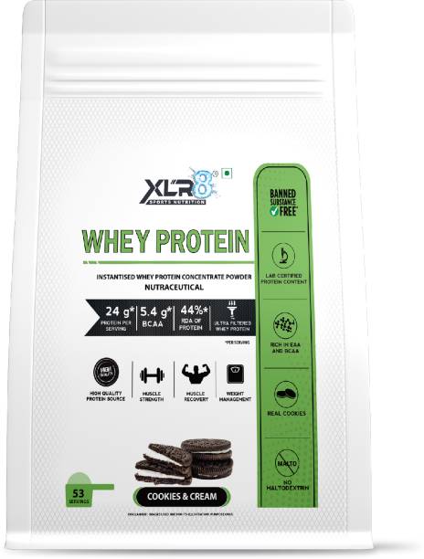 XLR8 Whey Protein with 24 g protein, 5.4 g BCAA Whey Protein