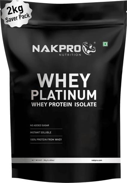 Nakpro PLATINUM 100% Whey Protein Isolate Supplement Powder - 2Kg Unflavored Whey Protein