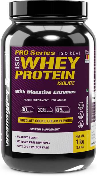 HealthyHey Sports ISO Whey Protein - ISOReal - 90% Protein with Digestive Enzymes Whey Protein