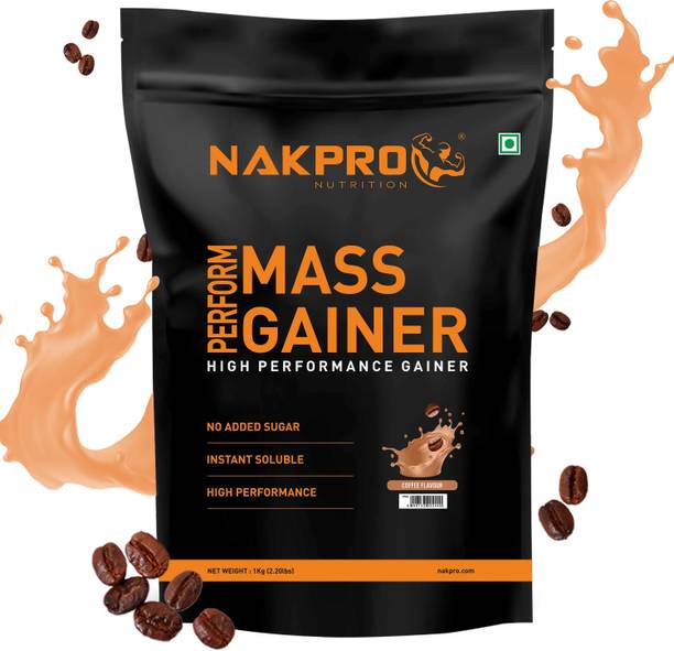 Nakpro Perform MassGainer High Protein&High Calorie Protein Powder Supplement1KgCoffee Weight Gainers/Mass Gainers