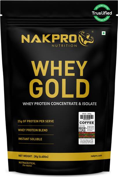 Nakpro Gold Whey Protein Concentrate & Isolate, 25.5g Protein, Trustified Certified Whey Protein