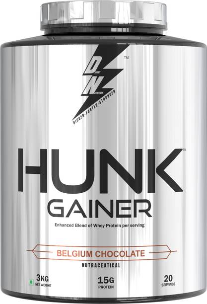 Dn With Divine Nutrition HUNK GAINER, 15g Protein, 150g per serving, 20 serving Weight Gainers/Mass Gainers