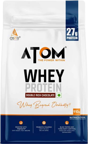 AS-IT-IS Nutrition ATOM Whey Protein 910gms USA Labdoor Certified 27g protein Isolate & Concentrate Whey Protein