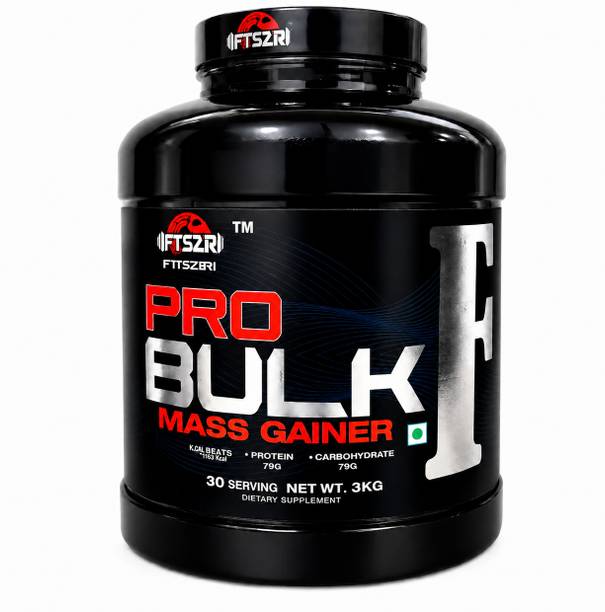 fitszer Pro Bulk Mass Gainer 3Kg Vanilla Flavour Weight Gainers/Mass Gainers