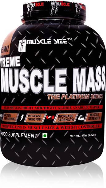 MUSCLE SIZE Xtreme Muscle Mass Gainer High Protein Powder 6lbs Weight Gainers/Mass Gainers