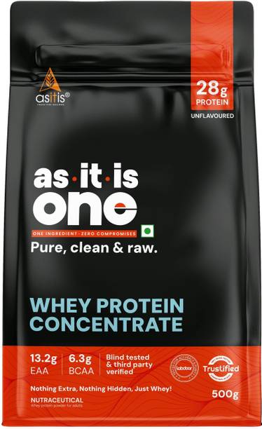AS-IT-IS Nutrition ONE Whey Protein Concentrate I 28g Protein per Serve, Unflavoured 500g Whey Protein