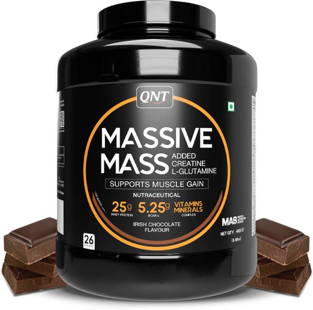 QNT Massive Mass | Muscle Mass Gainer | 4kg | Irish Chocolate Weight Gainers/Mass Gainers