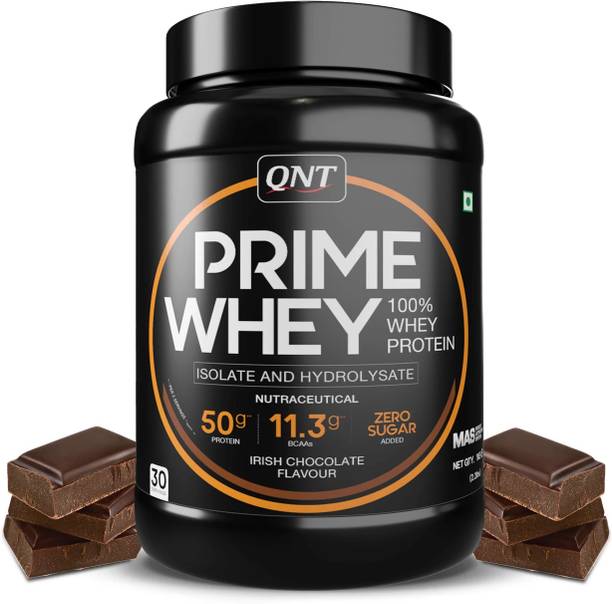 QNT Prime Whey, 100% Whey Protein with whey Isolate, 1kg, Irish Chocolate Whey Protein