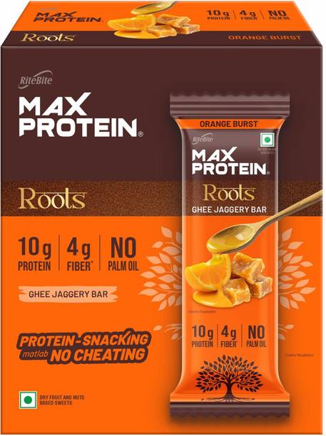 RiteBite Max Protein 10g Ghee Jaggery Protein Bar (x6) | No Palm Oil Protein Bars