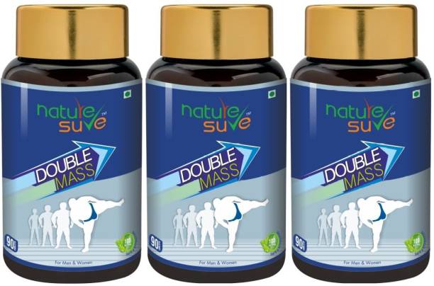 Nature Sure Double Mass Tablets for Men and Women – 3 Packs (90 Tablets Each) Weight Gainers/Mass Gainers
