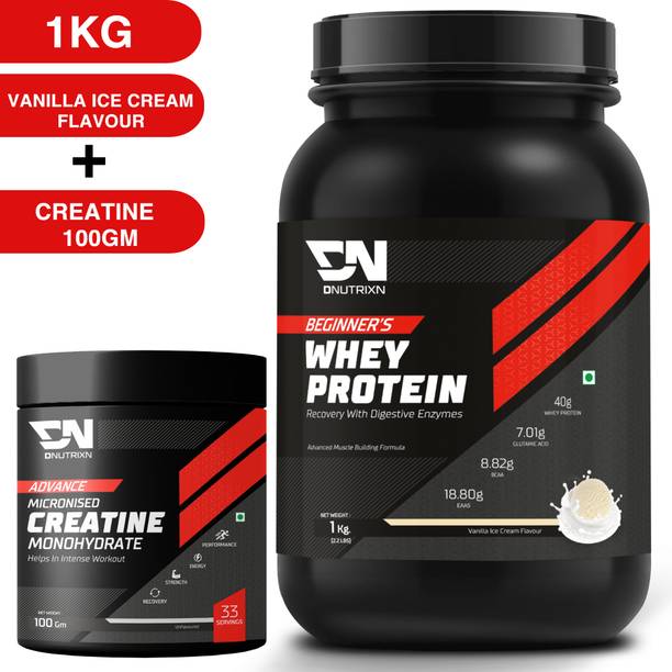DNUTRIXN Beginner's High Whey Protein 40G + Weight Gainers | Muscle Building Formula Whey Protein