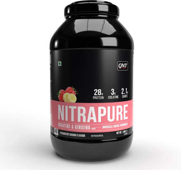 QNT Nitrapure Whey Protein | Added Creatine & Ginseng | Muscle Gain Formula Whey Protein