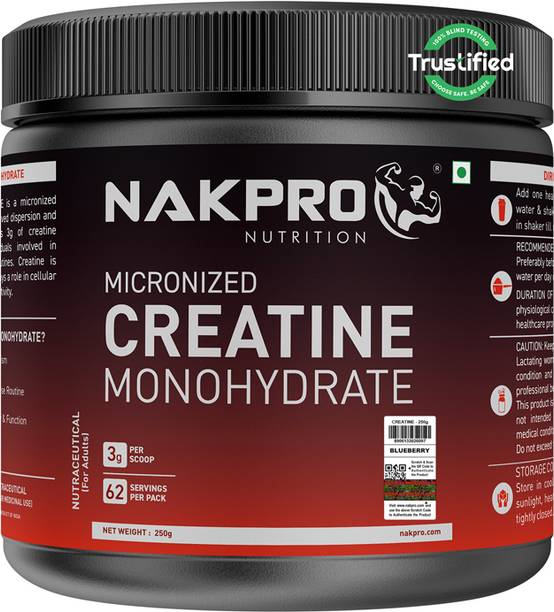 Nakpro Micronized Creatine Monohydrate Jar Trustified Certified, Supports Muscle Growth Creatine