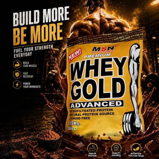 MUSCLE SIZE MSN Premium Whey Gold Protein 2.72kg High Protein Muscle Recovery Formula Weight Gainers/Mass Gainers