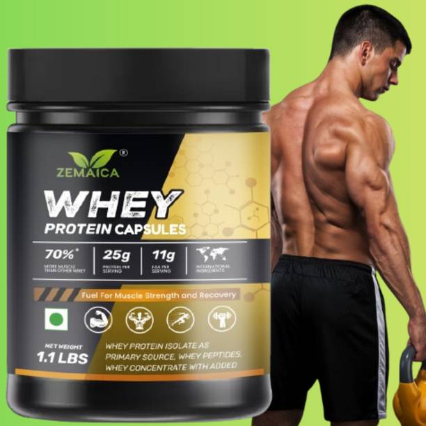 ZEMAICA Whey Protein Capsules High Protein Muscle Bui...