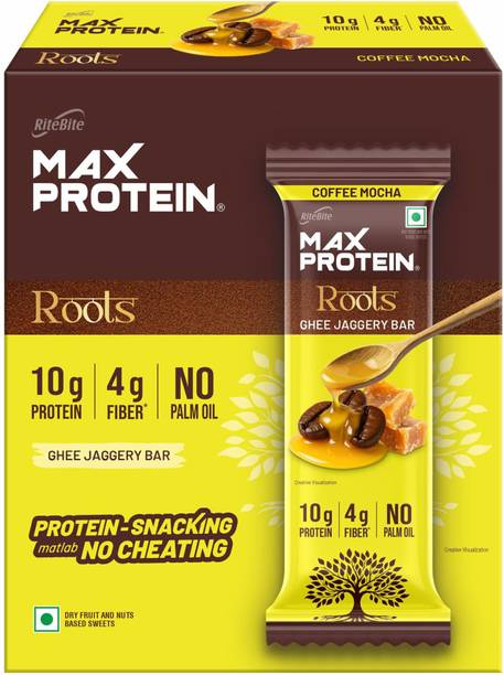 RiteBite Max Protein 10g Ghee Jaggery Protein Bar (x6) | No Palm Oil Protein Bars