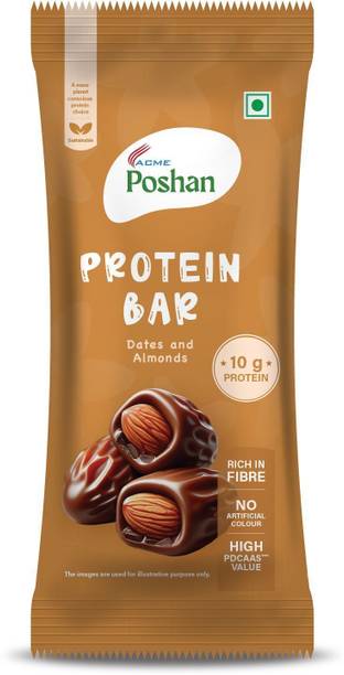 Acme Poshan Protein Bar Dates and Almonds 50gms, 10gms protein Pack of 1 Protein Bars