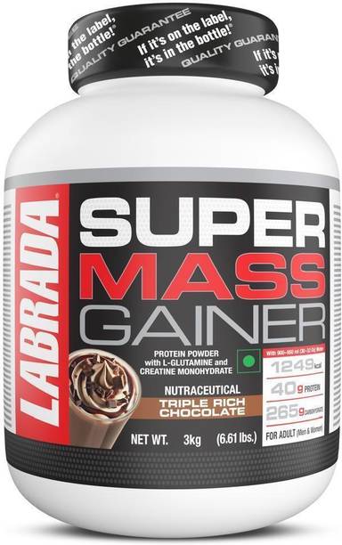 Labrada nutrition Super Mass Gainer 3 kg [Triple Rich Chocolate] Weight Gainers/Mass Gainers