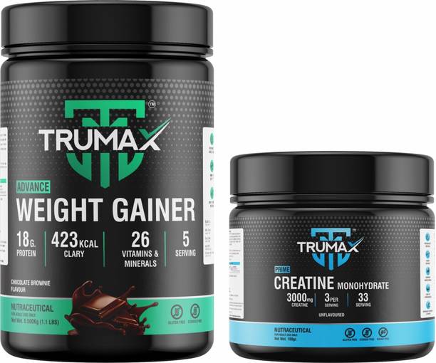 TRUMAX Advance Weight Gainer 0.5kg with Creatine Unflavoured 100gm Combo Pack Weight Gainers/Mass Gainers