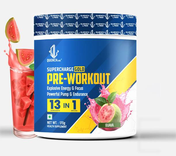 QUENCHLABZ Supercharge Gold Pre-Workout | Energy, Focus, Pump, Strength & Endurance Pre Workout