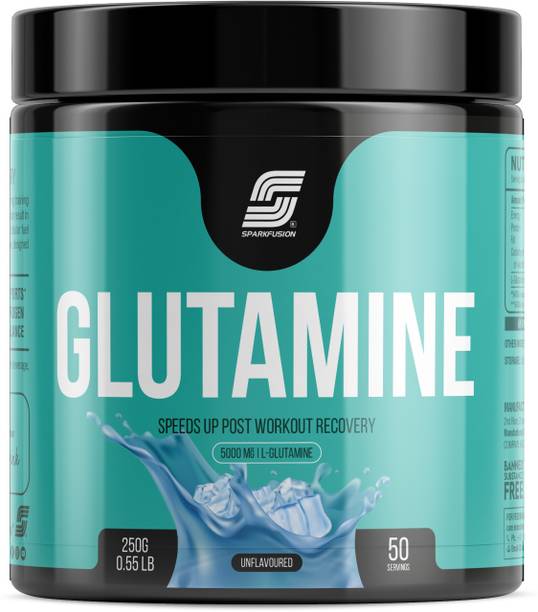 Sparkfusion Glutamine Powder 5000 mg (250 GM,50 Servings) No Artificial Filler - Unflavored Glutamine