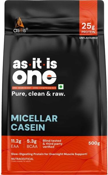 AS-IT-IS Nutrition ONE Micellar Casein- Slow Releasing Protein, Supports Muscle Repair & Growth Casein Protein