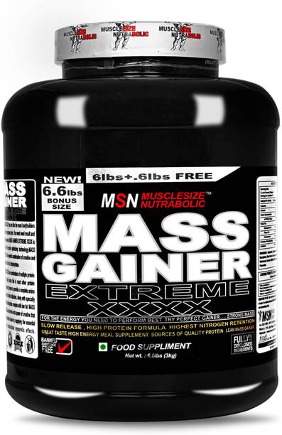MUSCLE SIZE EXTREME MASS GAINER MUSCLE GAINE HIGH PROTEIN FORMULA LEAN MASS (6.6lbs, 3kg) Weight Gainers/Mass Gainers